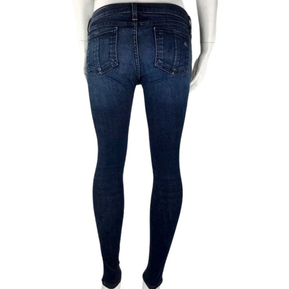 Rag & Bone Kensington Moto‎ Skinny Jeans Dark Indigo Ankle Zip W1522K520ND Sz 25 - Picture 12 of 13